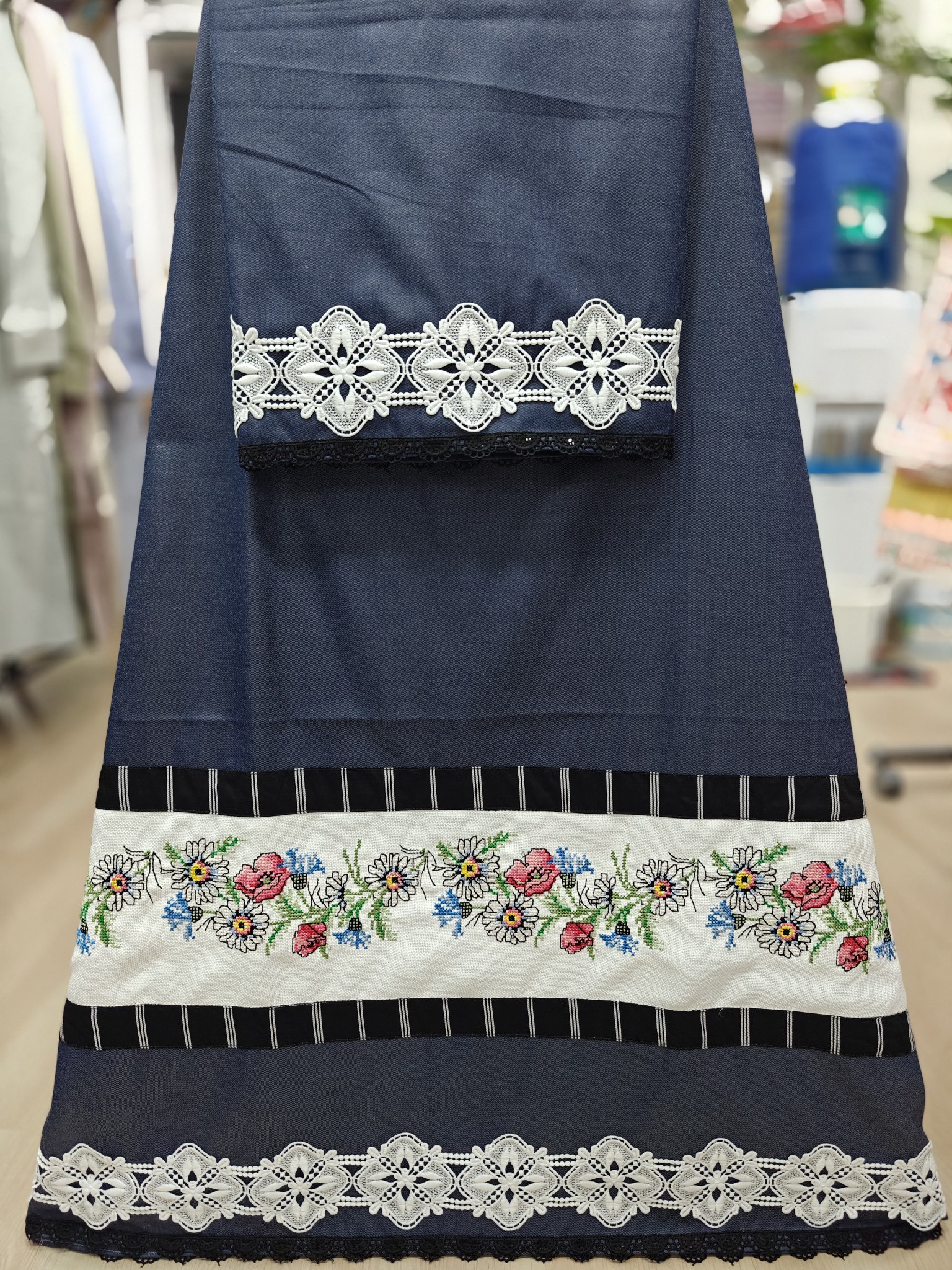 Denim Rida with Crosstich Belt Denim Rida with Crosstich Belt